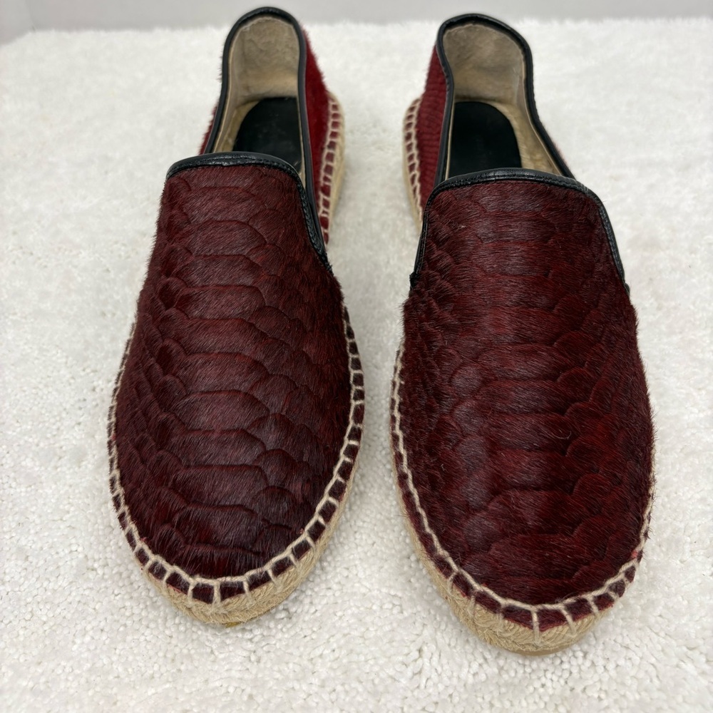 Zara Basic Red Ponyhair Espadrilles Loafers